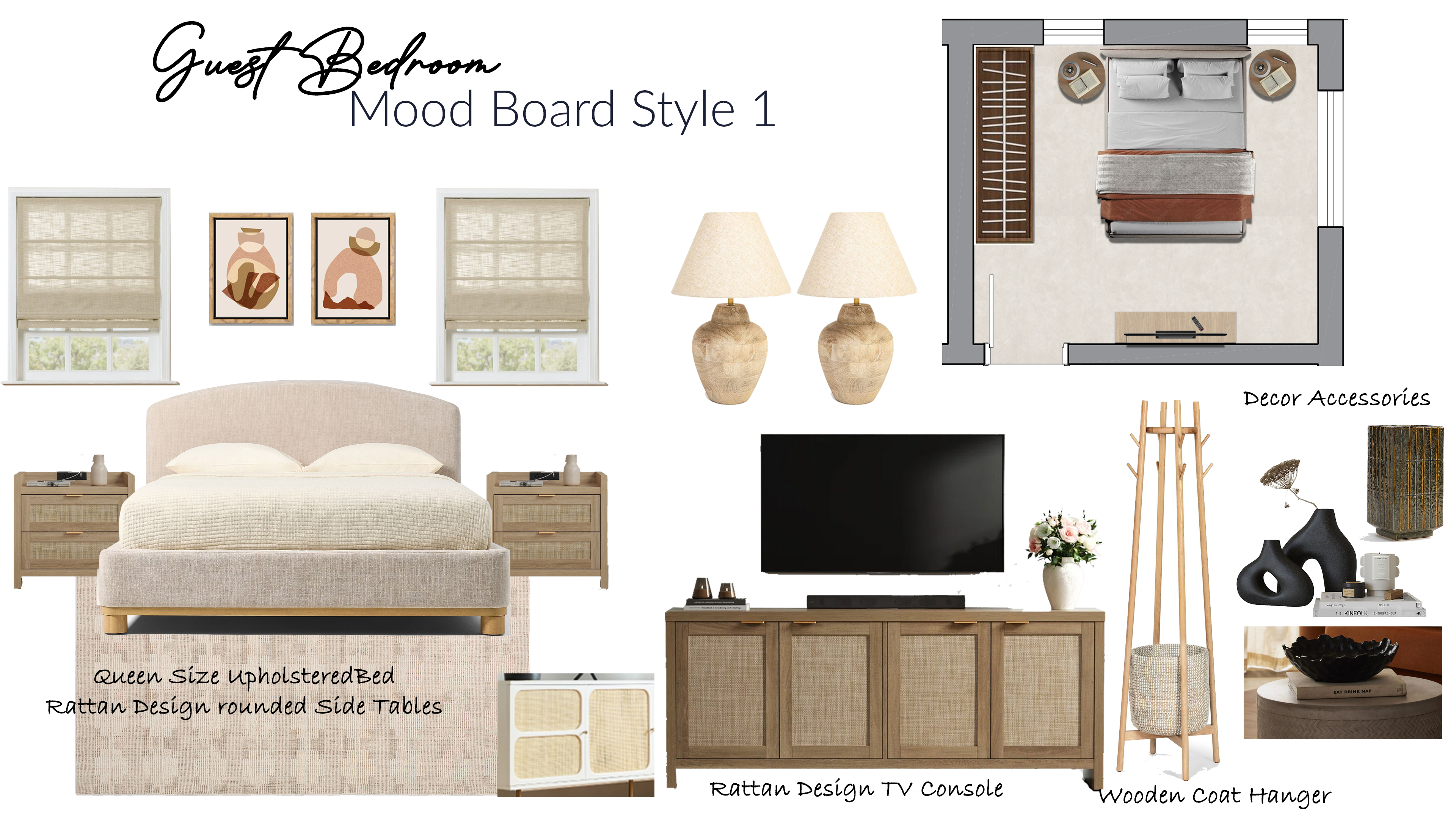 Guest Bedroom E-Design Moodboard Concept
