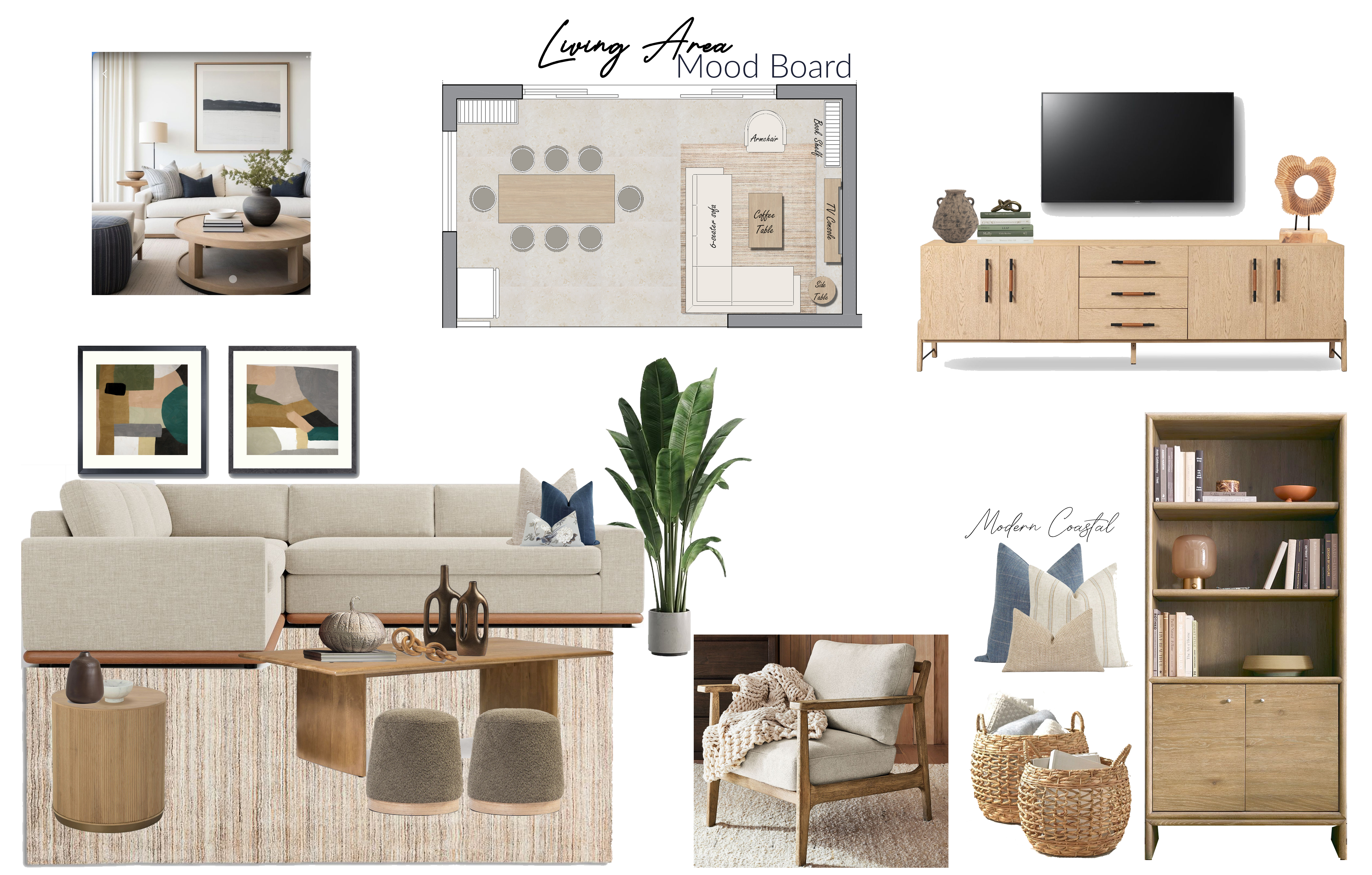 Living Area E-Design Moodboard Concept